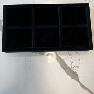 Black Felt Jewelry Organizer, 6 Compartments, Drawer Organizer